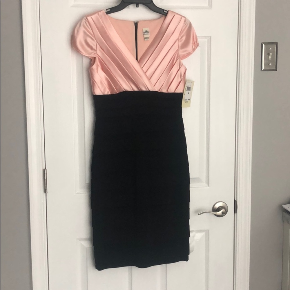 Pink and black formal dress